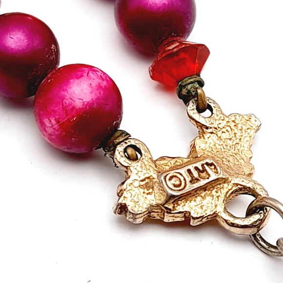 Vintage Arthur Pepper (ART) Purple Beads Red Crystal Necklace - Picture 7 of 14